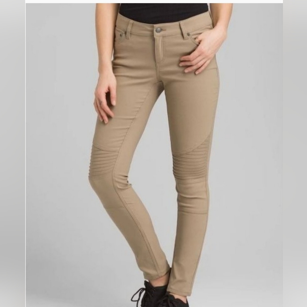 PrAna Brenna Moto In Dark Khaki Skinny Pants NWT